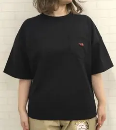 美品☆ノースフェイス パープルレーベル ポケットTシャツ☆WS☆黒×オレンジロゴのサムネイル