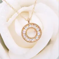 18K ダイヤモンド ネックレス サークル 国内生産品 厳選 K18 - メルカリ