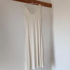 MNG SUIT ノースリーブ リブニットワンピース アイボリー Sのサムネイル