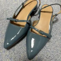 mystic ポインテッドトゥ スリングバック ミュール　サイズ36 ブルー
