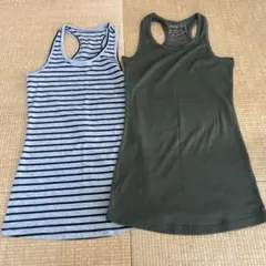 タンクトップ 2枚セット グレーとオリーブ