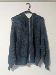 【Loose】シアーメッシュ フルジップルーズパーカーのサムネイル
