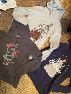 ディズニーシンデレラ&ムーミン&LDSくまちゃんパーカー3点セットユニクロ古着