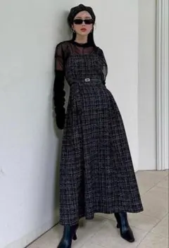 eimy istoire ツイードタックフレアキャミワンピース