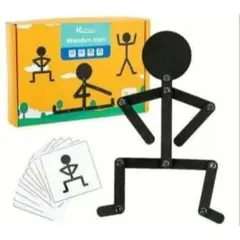 モンテッソーリ 木製 おもちゃ 知育玩具 棒人間 マッチングパズル 絵合わせ