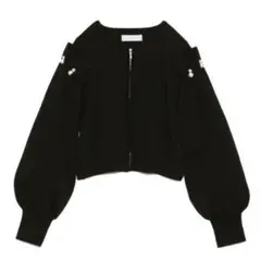【CELFORD セルフォード】トップス　パール付きニットブルゾン