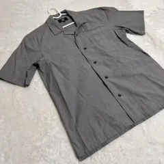 【未使用】グレー チェック柄 半袖シャツ　コムサイズム　シンプル