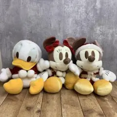 2F 【3体セット】ディズニー クリスマス ぬいぐるみ ミッキー ミニー ドナル