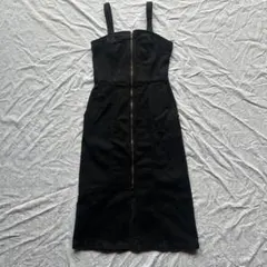 GU ストレッチデニム キャミワンピ／フロントダブルジップ