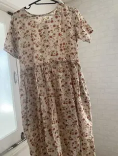 サマンサモスモス　花柄コットン半袖ワンピースF　羽織にも★値下げ中！