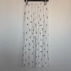 ジェラートピケ スヌーピー アイス柄 ロングパンツ 白 F