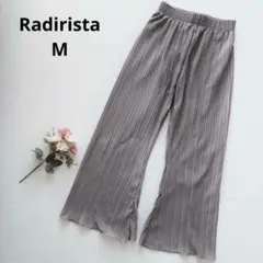 ラダリスタ しまむら グレー プリーツワイドパンツ フレアパンツ とろみ M