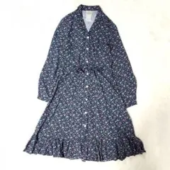 LAURA ASHLEY ローラアシュレイ　花柄　フリル　 ワンピース　英国製