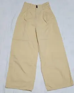 GU　ライトデニムタックワイドパンツ　ライトオレンジ