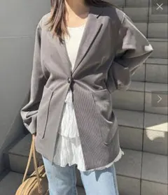 Kastane フレンチツイルライナージャケット　グレー