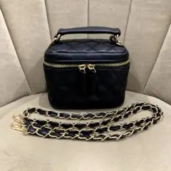 Discoat キルティングミニバニティバッグ ブラック