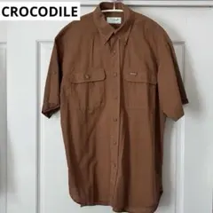 CROCODILE 半袖シャツ ブラウン ボタンダウンのサムネイル