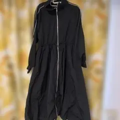 【LOWRYSFARM】ブラックジャージ切り替えロングワンピース