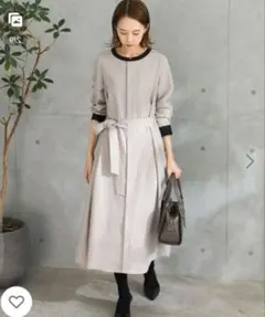 アーバンリサーチロッソ　Aライン ロングワンピース ベルト　バイカラー《美品》