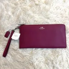 COACH コーチ クラッチバッグ 長財布 ラウンドファスナー ミニバッグピンク