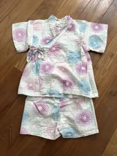 日本製！ベビー甚平　花柄甚平上下　80cm