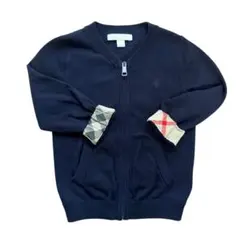 BURBERRYネイビー ジップアップカーディガン