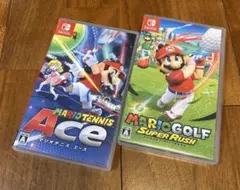 2本セット■Switch マリオテニス エース+マリオゴルフ スーパーラッシュ
