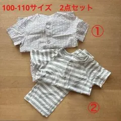 無印良品　100-110サイズ　ボタンパジャマ　2点セットのサムネイル