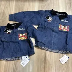 ミッキーマウス デニムジャケット兄弟お揃い 100cm 130cm アプレ