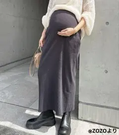 andme マタニティ リブタイトスカート スミクロ