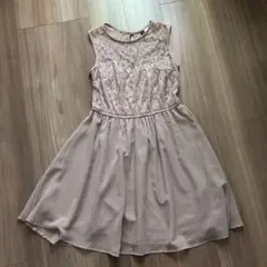 フォーマル　ワンピース　くすみピンク　　結婚式　パーティー