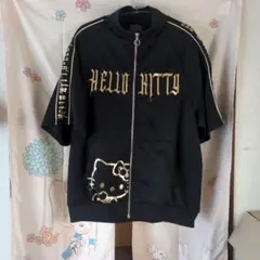Hello Kitty 半袖ジップアップジャージ ブラック M