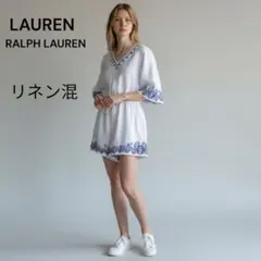 LAUREN RALPH LATREN オールインワン サロペット リネン 刺繍