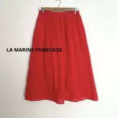 マリンフランセーズ コットンフレアスカート　膝下　華やか　定番　赤