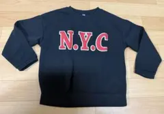 キッズ 長袖 N.Y.C ブラック 裏起毛