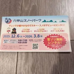 六甲山スノーランド 雪ゾリ利用券