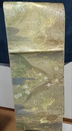 高級名品　西陣織　袋帯　 正絹 　フォーマル　 訪問着 引箔　唐織 金糸織　孔雀