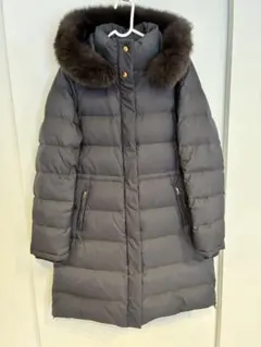 IENA P/タフタ ロングダウンコート　ネイビー　38