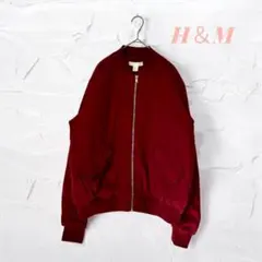 H &M エイチアンドエム　MA-1ブルゾン　ジップアップ（40）　レッド