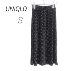 UNIQLO【S】ドット ロングフレアスカート ウエストゴム