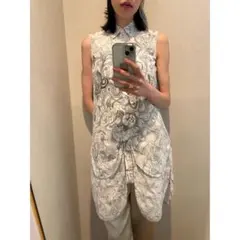 PRADA プラダ　フラワー　ロングシャツ　ブラウス PRADA プラダ フラワー ロングシャツ ブラウス - メルカリ