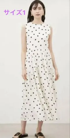 【Mila Owen】後ろリボンノースリティアードドットワンピース