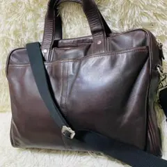 クアン様専用】C.P. COMPANY レザー ビジネスバッグ ブラウン - メルカリ