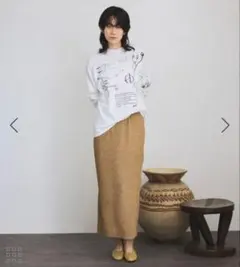 新品タグ付きSALON adam et rope' ゴールド スリットスカート