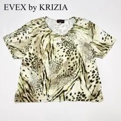 EVEX エヴェックス アニマル柄　半袖カットソー XL 44 総柄 ギャザーのサムネイル