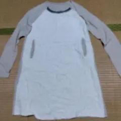 ミニワンピース白フリーサイズ長袖秋冬用