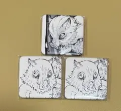匿名配送】鬼滅の刃 ダイニング 台本イラストスクエア缶バッジ2点 嘴平