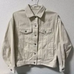 ノーカラー デニムジャケット