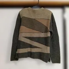 幾何学模様 長袖セーター