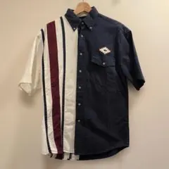 RUSTLER by Wrangler 90s 切り替え半袖シャツ M 紺